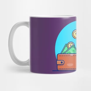 House With Wallet And Money Cartoon Mug